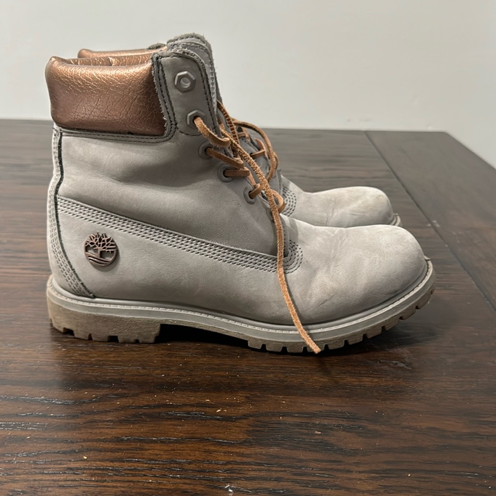 Gray & Rose Gold Timberland Boots Special Edition